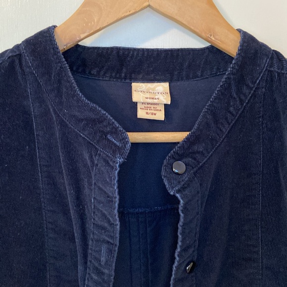 Like new navy blue Corduroy Button-Up Shirt or Shacket 🫐 - Picture 2 of 11